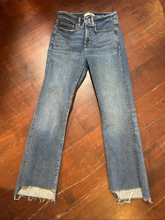 LOFT Denim - 🌻3/$15🌻 LOFT Distressed Hem Cropped Straight Jeans - Blue